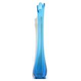 Vintage Viking Blue Swung Vase, 15" tall