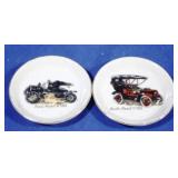 Pair of Ceramic Car Coasters/Dishes - 4" round