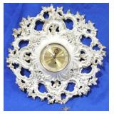 Vintage Syroco Wood Wall Clock 19" w/ key