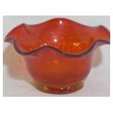 Amberina Crackle Glass Bowl 2.5x5