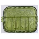 Indiana Glass 5 part avocado green relish tray