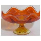 Viking Glass Petal Elevated Bowl 4x7"