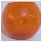 Vintage Tangerine Fishbowl Vase 7x7"