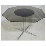 Smokey glass top vintage X base table