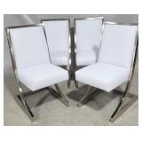 4 White vinyl chrome base chairs