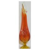 Viking Amberina Petal Swung Vase 18"