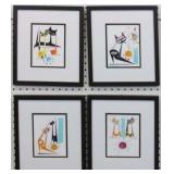 SET OF 4 MID CENTURY MODERN CATS