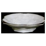 Milk glass raised bowl