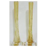 Pair Art Glass Swung Vases 11.5"