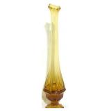 Fenton Valencia Amber Glass Swung 15"  Vase