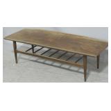 Bassett walnut mid-century coffee table