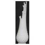 Milk Glass Hobnail Swung Vase - 13" tall
