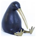 Vintage Metal Kiwi Bird Sitting Statue 7"