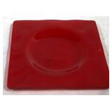 Red Glass Ashtray - 6.75 x 6.75