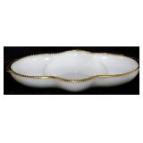 Fire King milk glass 3 part relish 1x11x8