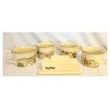 4 Vintage Farm/Country Scene Mugs by Enesco-Japan