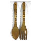 Wood Spoon & Fork Wall Decor - 22" long
