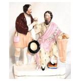 English Staffordshire double figurine, 10" tall