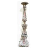 Tall painted candle pricket, 29"
