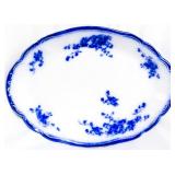 English flow blue oval platter, 14.5 x 10