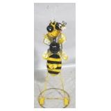 Metal bee garden figure, 34" tall