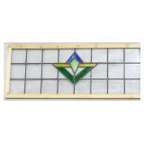 Stained & leaded glass 17 x 42 window
