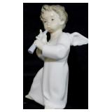 Lladro angel playing flute, 6"