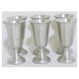 6 Pewter cordials, 3" tall