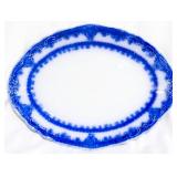 English flow blue oval platter, 12 x 16
