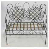 Metal outdoor bench, 35 x 39 x 19