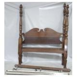 Vintage acorn carved tall poster bed