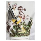 English Staffordshire Horse & rider 11" figure