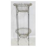 Two tier metal wire planter, 46" tall