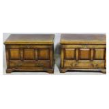 English matched pair oak chests
