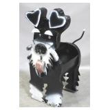 Metal terrier dog planter, 24.5 x 26 x 10