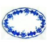 English flow blue oval platter, 11 x 8