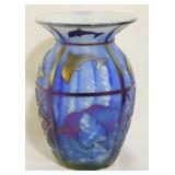 Signed Gibson Cameo art glass 6" vase