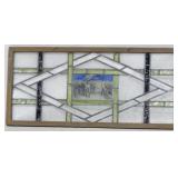 Stained & leaded glas window, golfing