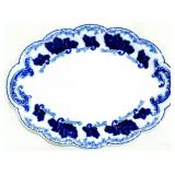 English flow blue oval platter, 12 x 16