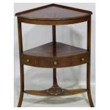 English mahogany corner washstand