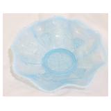 Jefferson Glass opalescent blue w/ grapes bowl