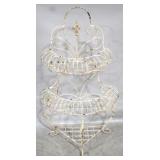 2 Tier metal wire wall planter, 43 x 25 x 12