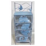 Metal 4 drawer seahorse stand, 41.5 x 16 x 10