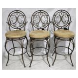 3 Powell metal bar stools