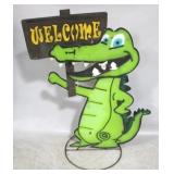 Metal welcome gator sign, 41" tall
