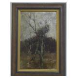 Oil on board artist signed painting 14x10