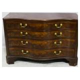 Mahogany bow front chest, brass hardware