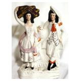 English Staffordshire couple 13" tall figurine