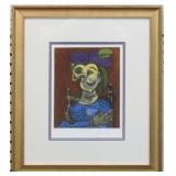 FEMME AUSSIE BLUE ROBES PRINT BY PABLO PICASSO