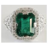 3.19 CT Emerald Platinum ring APP $35,620